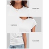 image:imageATHMILE Womens Summer Tops Cap Sleeve Ruched Tshirts Business Casual Crewneck Trendy Outfits Basic Fashion Dressy ClothesWhite