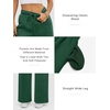 image:imageATHMILE Womens Sweatpants Fleece Wide Leg Lined Baggy Lounge Sweat Pants  Cotton Straight Leg High Waisted Comfort Casual Warm Fall Winter Workout GymAdark Green