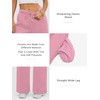 image:imageATHMILE Womens Sweatpants Fleece Wide Leg Lined Baggy Lounge Sweat Pants  Cotton Straight Leg High Waisted Comfort Casual Warm Fall Winter Workout GymApink