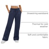 image:imageATHMILE Womens Sweatpants Fleece Wide Leg Lined Baggy Lounge Sweat Pants  Cotton Straight Leg High Waisted Comfort Casual Warm Fall Winter Workout GymAnavy Blue