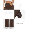 image:imageATHMILE Womens Sweatpants Fleece Wide Leg Lined Baggy Lounge Sweat Pants  Cotton Straight Leg High Waisted Comfort Casual Warm Fall Winter Workout GymAbrown