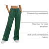 image:imageATHMILE Womens Sweatpants Fleece Wide Leg Lined Baggy Lounge Sweat Pants  Cotton Straight Leg High Waisted Comfort Casual Warm Fall Winter Workout GymAdark Green