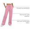 image:imageATHMILE Womens Sweatpants Fleece Wide Leg Lined Baggy Lounge Sweat Pants  Cotton Straight Leg High Waisted Comfort Casual Warm Fall Winter Workout GymApink