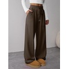 image:imageATHMILE Womens Sweatpants Wide Leg Baggy High Waist Y2K Pants Fall Winter Spring Joggers Clothes with PocketsChocolate Brown
