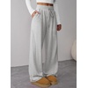 image:imageATHMILE Womens Sweatpants Wide Leg Baggy High Waist Y2K Pants Fall Winter Spring Joggers Clothes with PocketsGrey