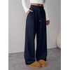 image:imageATHMILE Womens Sweatpants Wide Leg Baggy High Waist Y2K Pants Fall Winter Spring Joggers Clothes with PocketsNavy Blue