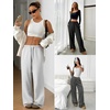 image:imageATHMILE Womens Sweatpants Wide Leg Barrel Pants Baggy Joggers Low Waist Fall Fashion Winter Clothing Pockets 2026Apricot
