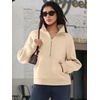 image:imageATHMILE Womens Sweatshirts Half Zip Cropped Pullover Fleece Quarter Zipper Hoodies 2026 Fall Fashion Outfits ClothesApricot