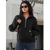 image:imageATHMILE Womens Sweatshirts Half Zip Cropped Pullover Fleece Quarter Zipper Hoodies 2026 Fall Fashion Outfits ClothesBlack