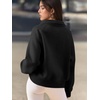 image:imageATHMILE Womens Sweatshirts Half Zip Cropped Pullover Fleece Quarter Zipper Hoodies 2026 Fall Fashion Outfits ClothesBlack