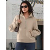 image:imageATHMILE Womens Sweatshirts Half Zip Cropped Pullover Fleece Quarter Zipper Hoodies 2026 Fall Fashion Outfits ClothesCoffeegrey