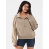 image:imageATHMILE Womens Sweatshirts Half Zip Cropped Pullover Fleece Quarter Zipper Hoodies 2026 Fall Fashion Outfits ClothesCoffeegrey
