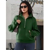 image:imageATHMILE Womens Sweatshirts Half Zip Cropped Pullover Fleece Quarter Zipper Hoodies 2026 Fall Fashion Outfits ClothesDarkgreen