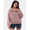image:imageATHMILE Womens Sweatshirts Half Zip Cropped Pullover Fleece Quarter Zipper Hoodies 2026 Fall Fashion Outfits ClothesDarkpink