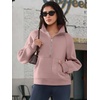 image:imageATHMILE Womens Sweatshirts Half Zip Cropped Pullover Fleece Quarter Zipper Hoodies 2026 Fall Fashion Outfits ClothesDarkpink