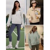 image:imageATHMILE Womens Sweatshirts Half Zip Cropped Pullover Fleece Quarter Zipper Hoodies 2026 Fall Fashion Outfits ClothesGrey
