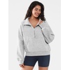 image:imageATHMILE Womens Sweatshirts Half Zip Cropped Pullover Fleece Quarter Zipper Hoodies 2026 Fall Fashion Outfits ClothesGrey