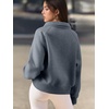 image:imageATHMILE Womens Sweatshirts Half Zip Cropped Pullover Fleece Quarter Zipper Hoodies 2026 Fall Fashion Outfits ClothesGreyblue