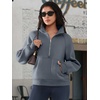 image:imageATHMILE Womens Sweatshirts Half Zip Cropped Pullover Fleece Quarter Zipper Hoodies 2026 Fall Fashion Outfits ClothesGreyblue