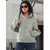 image:imageATHMILE Womens Sweatshirts Half Zip Cropped Pullover Fleece Quarter Zipper Hoodies 2026 Fall Fashion Outfits ClothesGreygreen