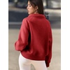 image:imageATHMILE Womens Sweatshirts Half Zip Cropped Pullover Fleece Quarter Zipper Hoodies 2026 Fall Fashion Outfits ClothesRed