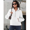 image:imageATHMILE Womens Sweatshirts Half Zip Cropped Pullover Fleece Quarter Zipper Hoodies 2026 Fall Fashion Outfits ClothesWhite