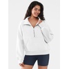 image:imageATHMILE Womens Sweatshirts Half Zip Cropped Pullover Fleece Quarter Zipper Hoodies 2026 Fall Fashion Outfits ClothesWhite