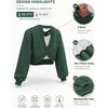 image:imageATHMILE Womens V Neck Crop Top Long Sleeve Sweatshirt  Open Back Tops for Women Fashion Sexy Y2K Casual Fall Clothes 2026Dark Green