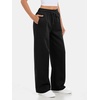 image:imageATHMILE Womens Wide Leg Fleece Lined Sweatpants High Waisted Baggy Drawstring Joggers Straight Leg Sweat PantsBlack