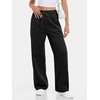image:imageATHMILE Womens Wide Leg Fleece Lined Sweatpants High Waisted Baggy Drawstring Joggers Straight Leg Sweat PantsBlack