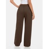 image:imageATHMILE Womens Wide Leg Fleece Lined Sweatpants High Waisted Baggy Drawstring Joggers Straight Leg Sweat PantsBrown