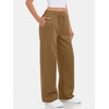 image:imageATHMILE Womens Wide Leg Fleece Lined Sweatpants High Waisted Baggy Drawstring Joggers Straight Leg Sweat PantsCoffee Grey