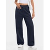 image:imageATHMILE Womens Wide Leg Fleece Lined Sweatpants High Waisted Baggy Drawstring Joggers Straight Leg Sweat PantsNavy Blue