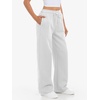 image:imageATHMILE Womens Wide Leg Fleece Lined Sweatpants High Waisted Baggy Drawstring Joggers Straight Leg Sweat PantsWhite