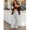 image:imageATHMILE Womens Wide Leg Fleece Sweatpants High Waisted Teen Girl Pants  Fall Fashion Winter Clothes Lounge Travel Joggers With PocketsGrey