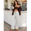 image:imageATHMILE Womens Wide Leg Fleece Sweatpants High Waisted Teen Girl Pants  Fall Fashion Winter Clothes Lounge Travel Joggers With PocketsLight Grey