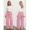 image:imageATHMILE Womens Wide Leg Fleece Sweatpants High Waisted Teen Girl Pants  Fall Fashion Winter Clothes Lounge Travel Joggers With PocketsPink