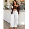 image:imageATHMILE Womens Wide Leg Fleece Sweatpants High Waisted Teen Girl Pants  Fall Fashion Winter Clothes Lounge Travel Joggers With PocketsWhite
