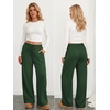 image:imageATHMILE Womens Wide Leg Fleece Sweatpants High Waisted Teen Girl Pants  Fall Fashion Winter Clothes Lounge Travel Joggers With PocketsXmas Green