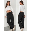 image:imageATHMILE Womens Wide Leg Fleece Sweatpants Lounge with Pocket  Fall Cozy Fleece Sweat PantsLow Waist Streetwear DrawstringBaggy Teen Girl JoggerBlack