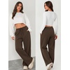image:imageATHMILE Womens Wide Leg Fleece Sweatpants Lounge with Pocket  Fall Cozy Fleece Sweat PantsLow Waist Streetwear DrawstringBaggy Teen Girl JoggerBrown
