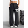 image:imageATHMILE Womens Wide Leg Sweatpants High Waisted Baggy Interior Drawstring Joggers Straight Leg Sweat Pants with PocketsBlackbow Print