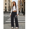 image:imageATHMILE Womens Wide Leg Sweatpants High Waisted Baggy Interior Drawstring Joggers Straight Leg Sweat Pants with PocketsBlackbow Print