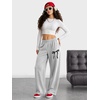 image:imageATHMILE Womens Wide Leg Sweatpants High Waisted Baggy Interior Drawstring Joggers Straight Leg Sweat Pants with PocketsGreybow Print