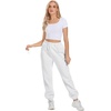 image:imageATHMILE Yoga Pants with Pockets for Women Sweatpants Joggers Fleece Lined Baggy Cargo Work Lounge Snow High Waisted Fall Fashion White