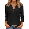 image:imageATHMILE Long Sleeve Shirts for Women 2026 Fall Outfits Henley Dressy Casual Tops Trendy Blouses Cute TShirts Fashion ClothesHalfblack