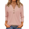 image:imageATHMILE Long Sleeve Shirts for Women 2026 Fall Outfits Henley Dressy Casual Tops Trendy Blouses Cute TShirts Fashion ClothesHalfcoral