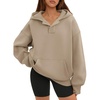 image:imageATHMILE Oversized Hoodies for Women Fashion V Neck Pullover Sweatshirts with Thumb Hole Y2k Clothes Fall Outfits 2026Coffeegrey