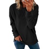 image:imageATHMILE Womens Casual Crew Neck Sweatshirt Loose Soft Long Sleeve Shirts Oversized Pullover Tops Fall OutfitsBlack