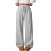 image:imageATHMILE Womens Sweatpants Wide Leg Baggy High Waist Y2K Pants Fall Winter Spring Joggers Clothes with PocketsGrey